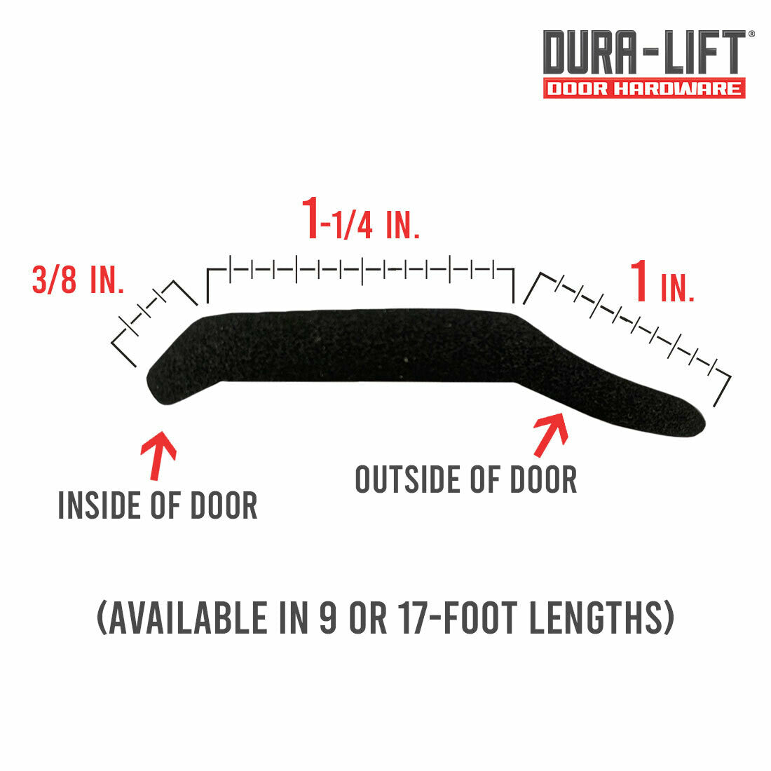 DURA-LIFT Nail-In Rubber Garage Door Bottom Seal for Wood Doors