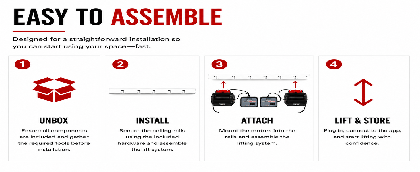 Dura-Lift Elevate Multi-Purpose Lifter | Dual-Motor Electric Ceiling Lift | App-Controlled | 200 lb Capacity