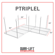 Dura-Lift Elevate Adjustable Height Overhead Garage Door Ceiling Triple L Shaped Storage Platform (31 in. W x 93 in D)-PTRIPLEL