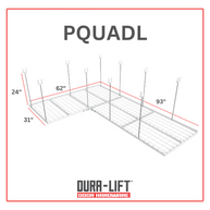 Dura-Lift Elevate Adjustable Height Overhead Garage Door Ceiling Quad L Storage Platform (31 in. W x 124 in D) -PQUADL