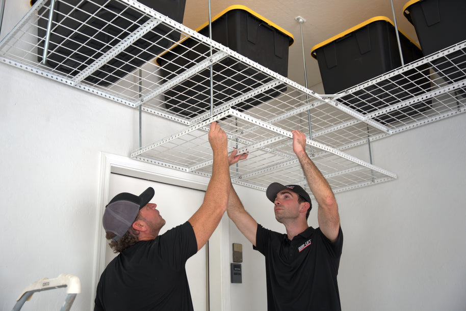 Dura-Lift Elevate Adjustable Height Overhead Garage Door Ceiling Single Storage Platform 24 inch Drop Down-PSingle24