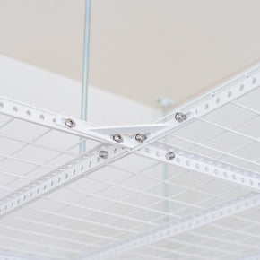 Dura-Lift Elevate Adjustable Height Overhead Garage Door Ceiling Quad L Storage Platform (31 in. W x 124 in D) -PQUADL