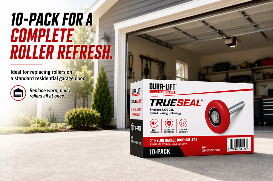 Dura-Lift TrueSeal Garage Door Red Roller, 200K-Cycle Sealed Bearing, 10-Pack