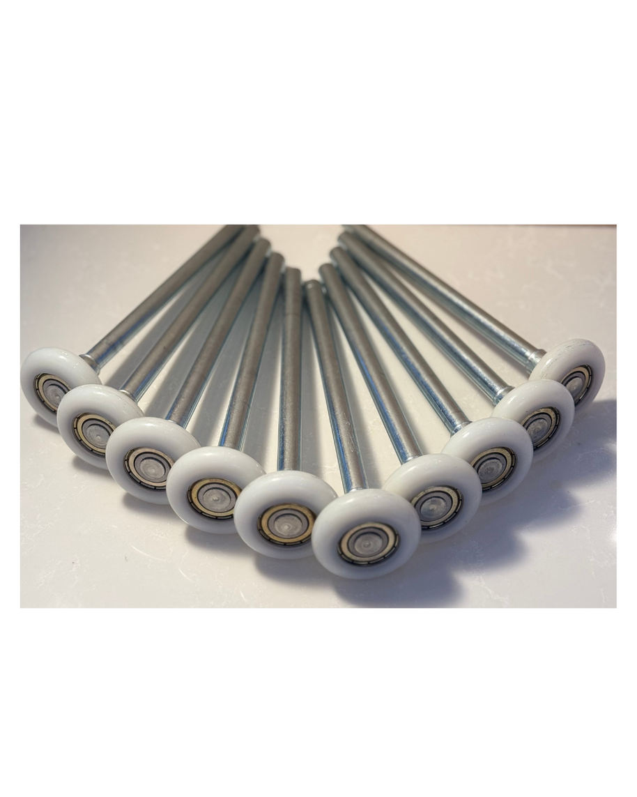 DURA-LIFT 2" Nylon Garage Door Rollers with 7" Stem – Unsealed 8 Ball Bearing 6200ZZ (Box of 10)