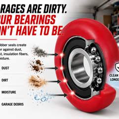 Dura-Lift TrueSeal Garage Door Red Roller, 200K-Cycle Sealed Bearing, 10-Pack