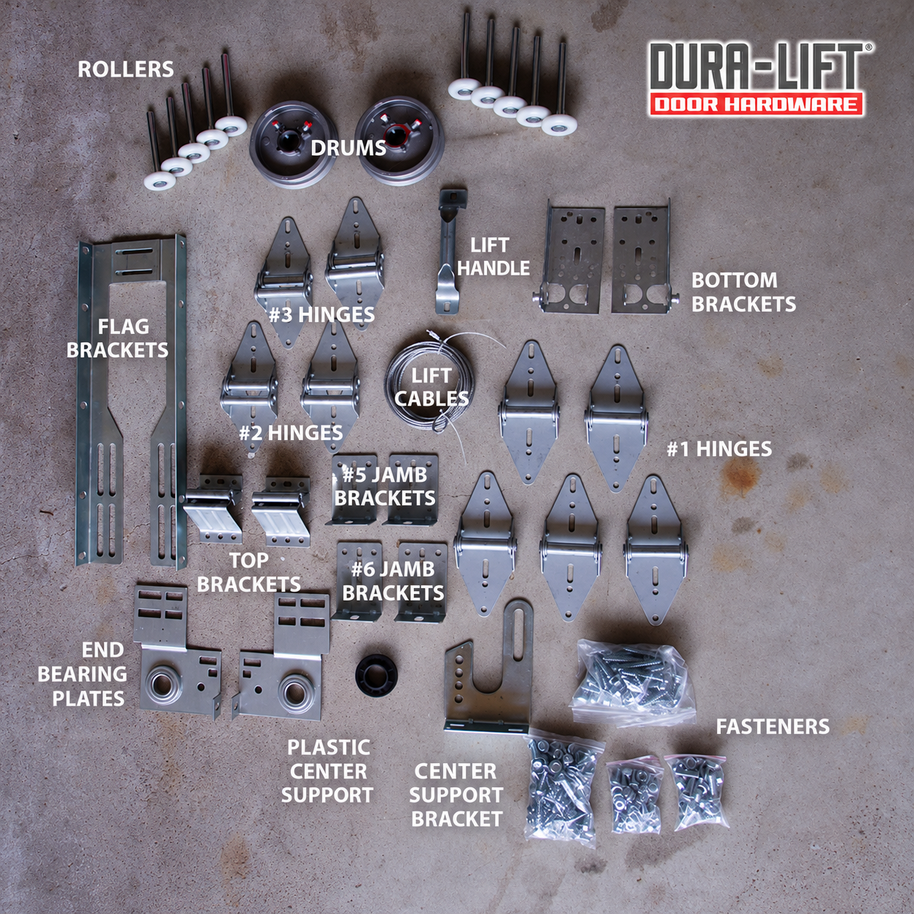 DURA-LIFT 8' x 7' Garage Door Premium Hardware Parts Installation Box-DLK8