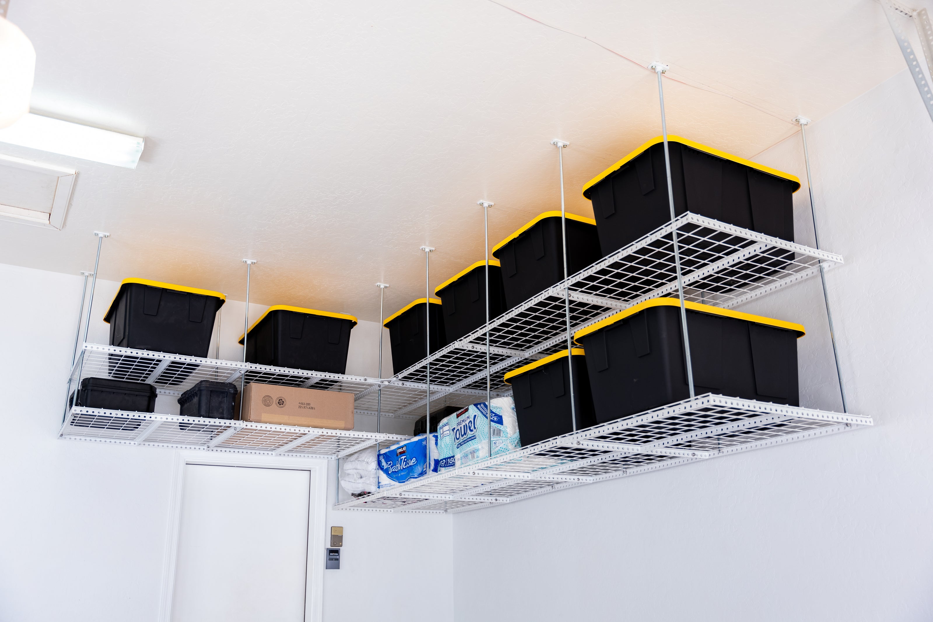 Dura-Lift Elevate Adjustable Height Overhead Garage Door Ceiling Single Storage Platform 24 inch Drop Down-PSingle24