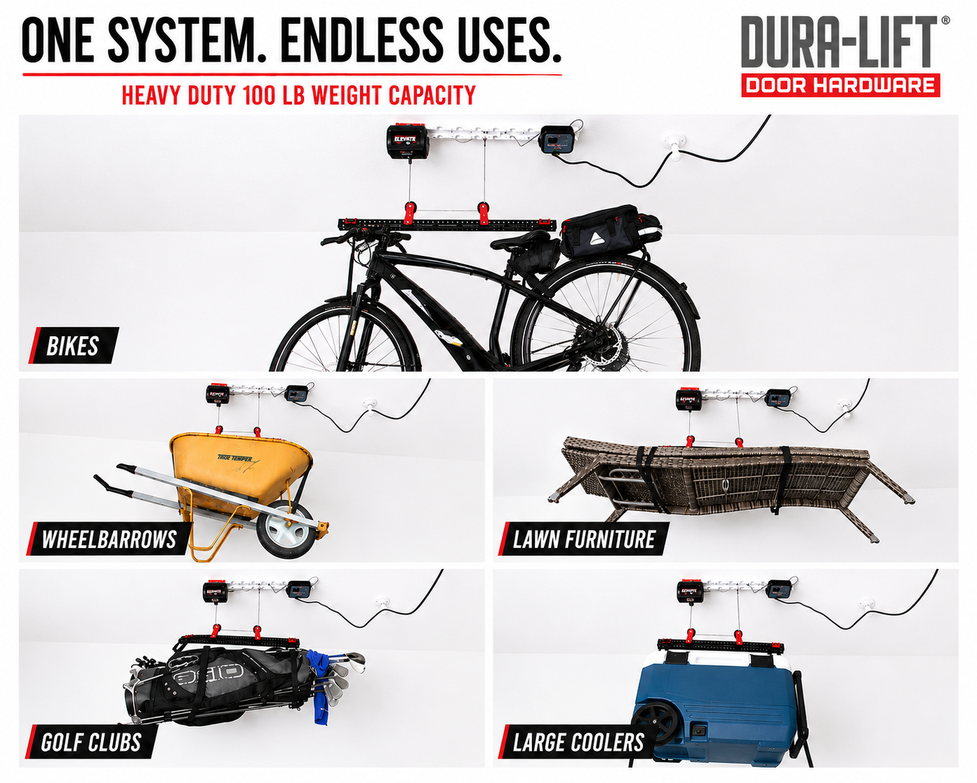 Dura-Lift Multi-Purpose Lifter | Single-Motor Electric Ceiling Lift | App-Controlled | 100 lb Capacity
