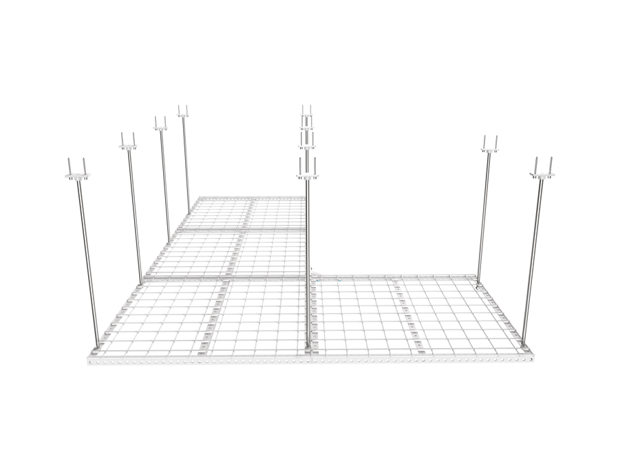Dura-Lift Elevate Adjustable Height Overhead Garage Door Ceiling Quad L Storage Platform (31 in. W x 124 in D) -PQUADL
