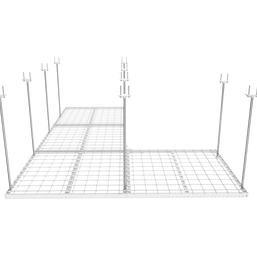 Dura-Lift Elevate Adjustable Height Overhead Garage Door Ceiling Quad L Storage Platform (31 in. W x 124 in D) -PQUADL