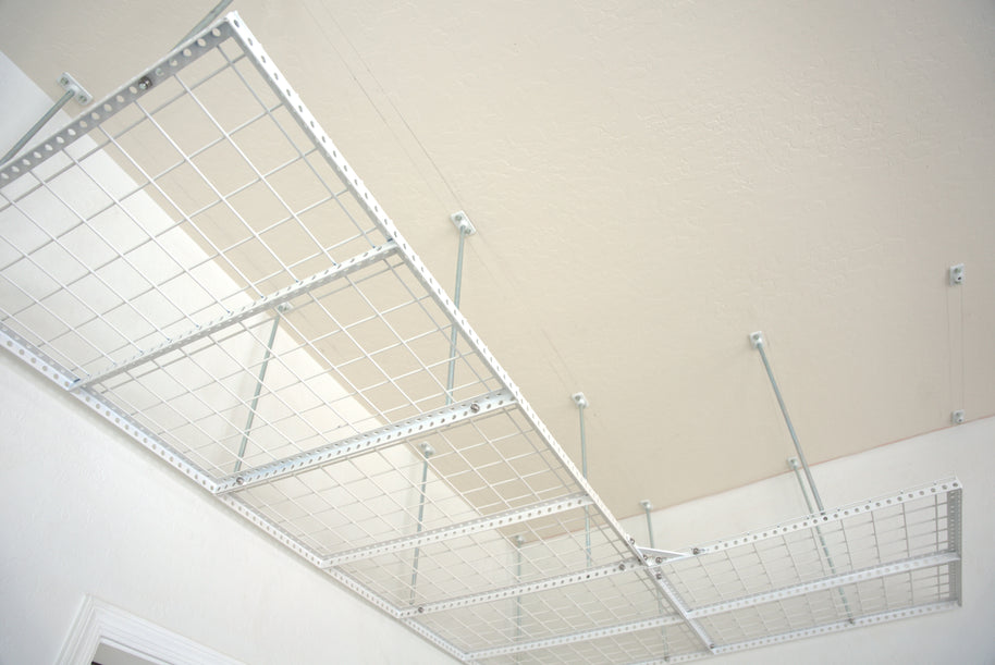 Dura-Lift Elevate Adjustable Height Overhead Garage Door Ceiling Quad L Storage Platform (31 in. W x 124 in D) -PQUADL