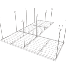 Dura-Lift Elevate Adjustable Height Overhead Garage Door Ceiling Quad L Storage Platform (31 in. W x 124 in D) -PQUADL