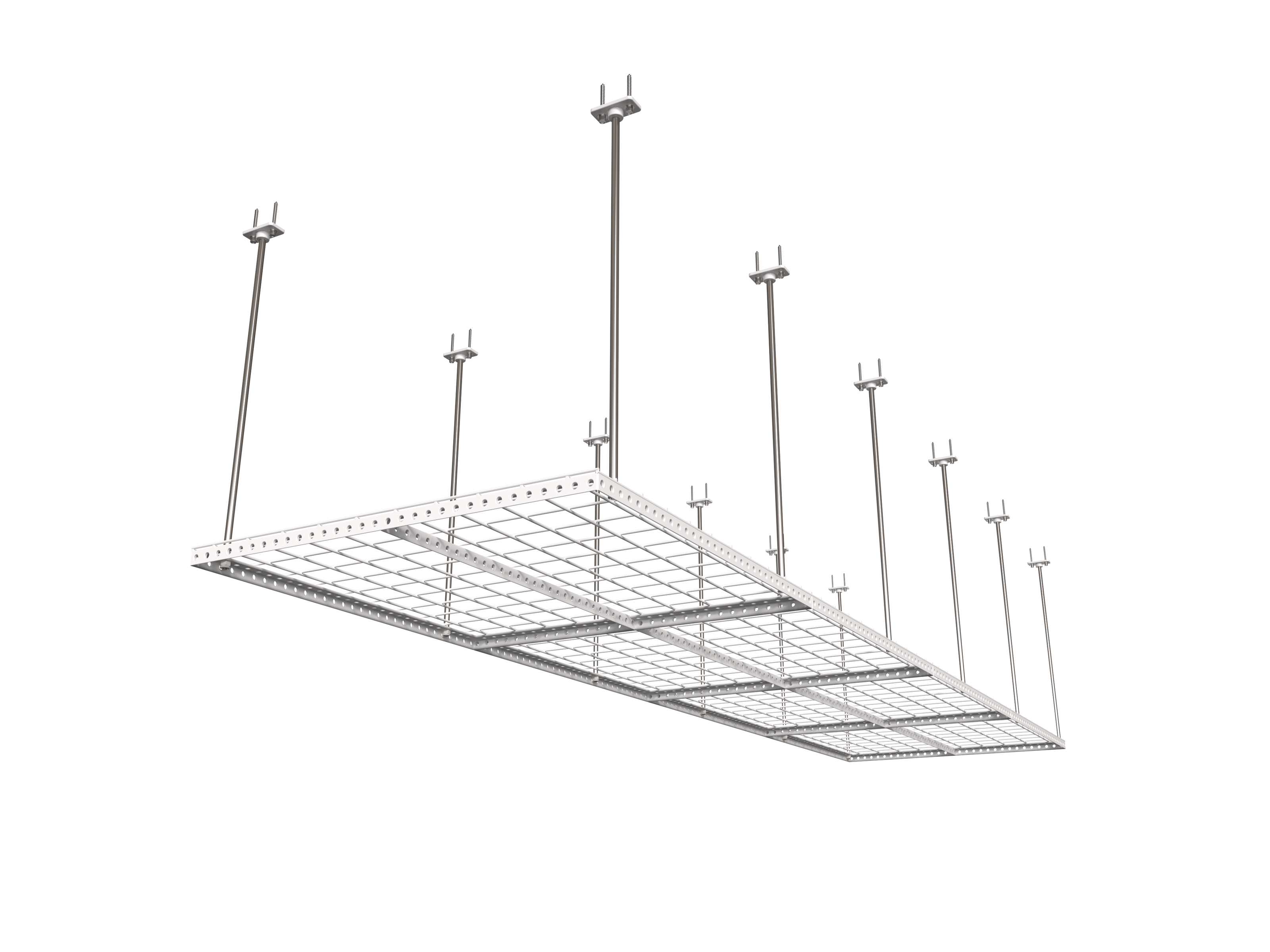Dura-Lift Elevate Adjustable Height Overhead Garage Door Ceiling Quad In Line Storage Platform  (31 in. W x 124in D)-PQUAD