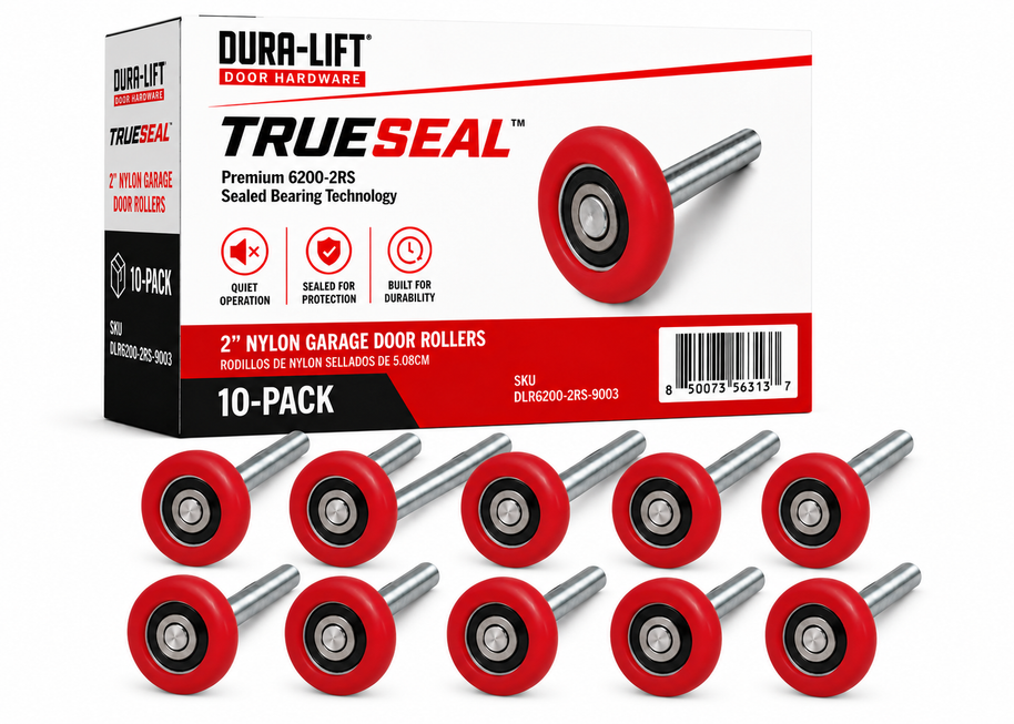 Dura-Lift TrueSeal Garage Door Red Roller, 200K-Cycle Sealed Bearing, 10-Pack