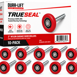 Dura-Lift TrueSeal Garage Door Red Roller, 200K-Cycle Sealed Bearing, 10-Pack