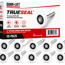 Dura-Lift TrueSeal Garage Door White Roller, 200K-Cycle Sealed Bearing, 10-Pack