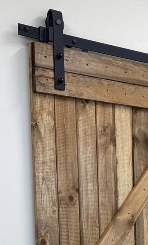DURA-LIFT Matte Black Durable Single Door EZ-Sliding Steel Track Barn Door Hardware Kit-DLDB1