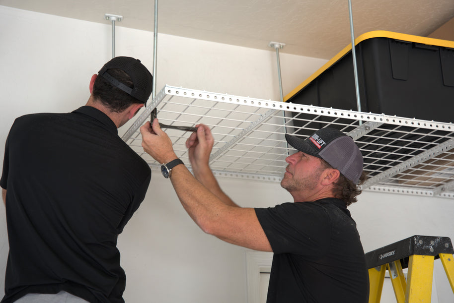 Dura-Lift Elevate Adjustable Height Overhead Garage Door Ceiling Double Storage Platform (31 in W x 62 in D)-PDOUBLE