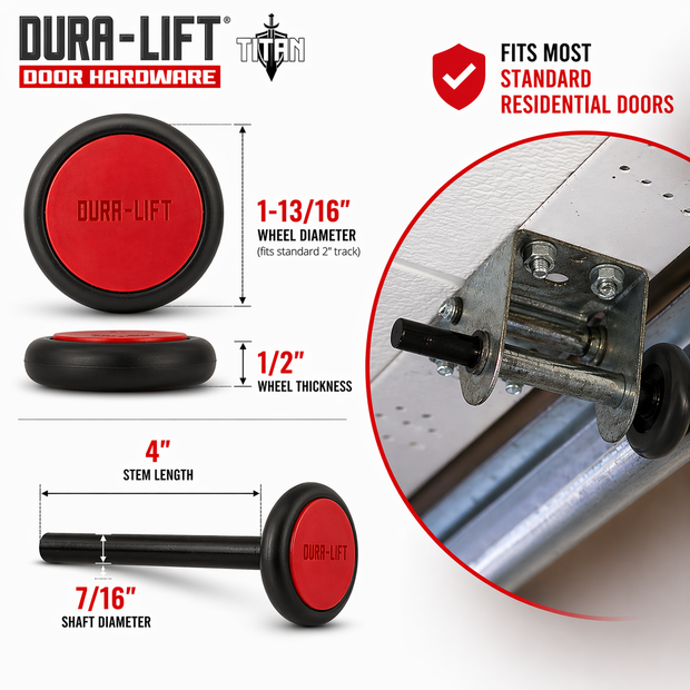 Titan Premium 2 in. Sealed 6200ZZ Nylon Garage Door Roller with 4 in. Corrosion Resistant Stem (12-Pack)