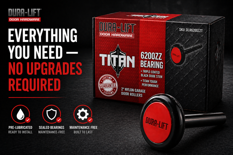 Titan Premium 2 in. Sealed 6200ZZ Nylon Garage Door Roller with 4 in. Corrosion Resistant Stem (12-Pack)