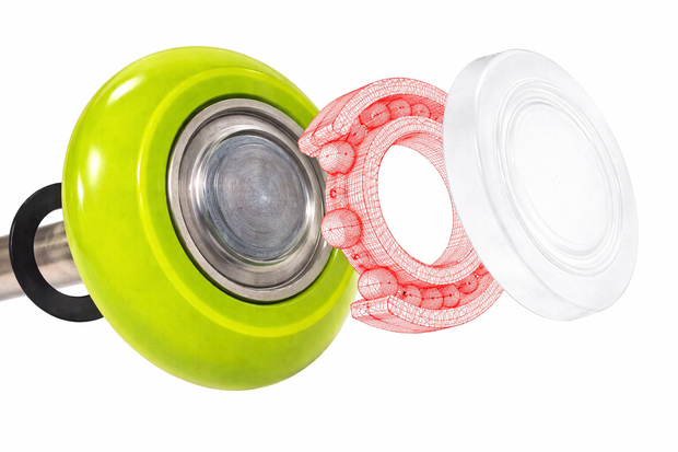 DURA-LIFT Ultra-Life Max 2" Nylon Garage Door Rollers with 4" Stem and COLORED Wheel (Green or Red) Sealed – 6200ZZ Bearing (Box of 10)