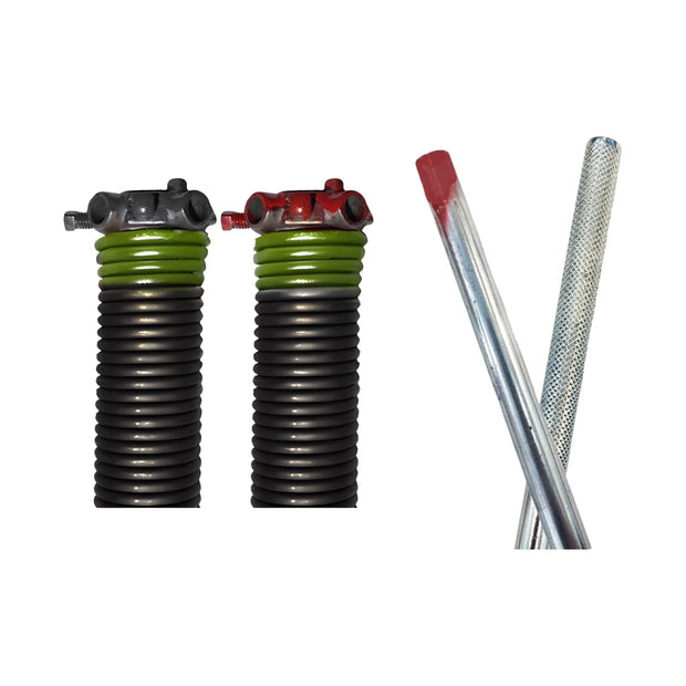 DURA-LIFE E-Coat .243 x 2 x 33 Torsion Spring & 18" Winding Rods