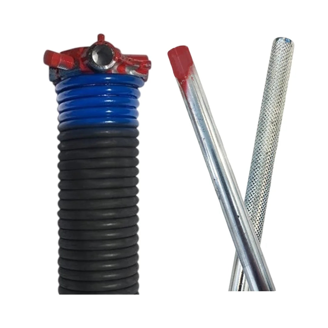 DURA-LIFT .262 Garage Door Torsion Spring (Blue) & 18' Winding Rods