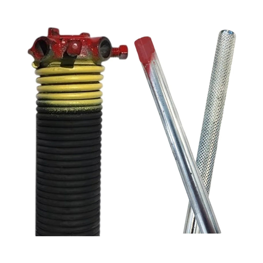 DURA-LIFT .207 Garage Door Torsion Spring (Yellow) & 18" Winding Rods