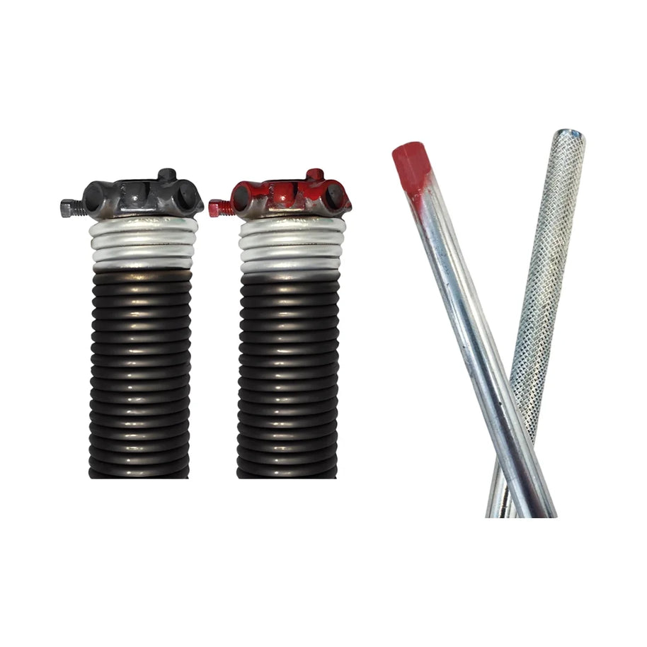 DURA-LIFE E-Coat .218 x 2 x 28 Torsion Spring & 18" Winding Rods