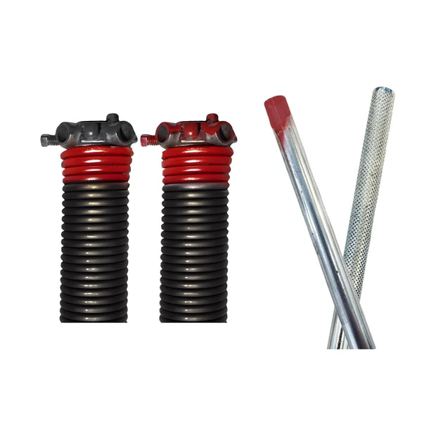 DURA-LIFE E-Coat .225 x 2 x 27 Torsion Spring & 18" Winding Rods