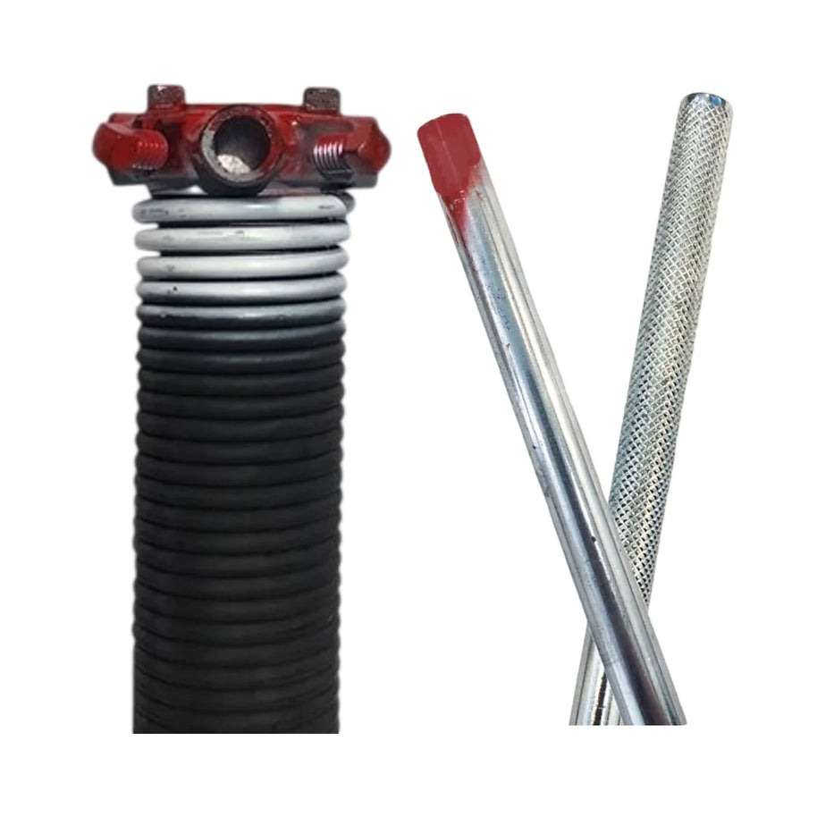 DURA-LIFT .218 Garage Door Torsion Spring (White) & 18" Winding Rods
