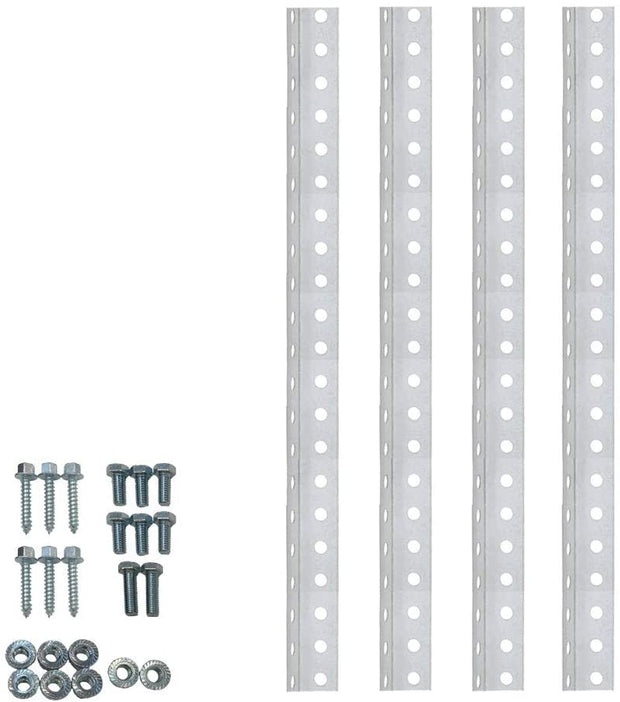 DURA-LIFT 1-1/8 in. x 24 in. Galvanized 14-Gauge Steel Punched Angle Iron Bracket (4-Pack)-DLAPA8