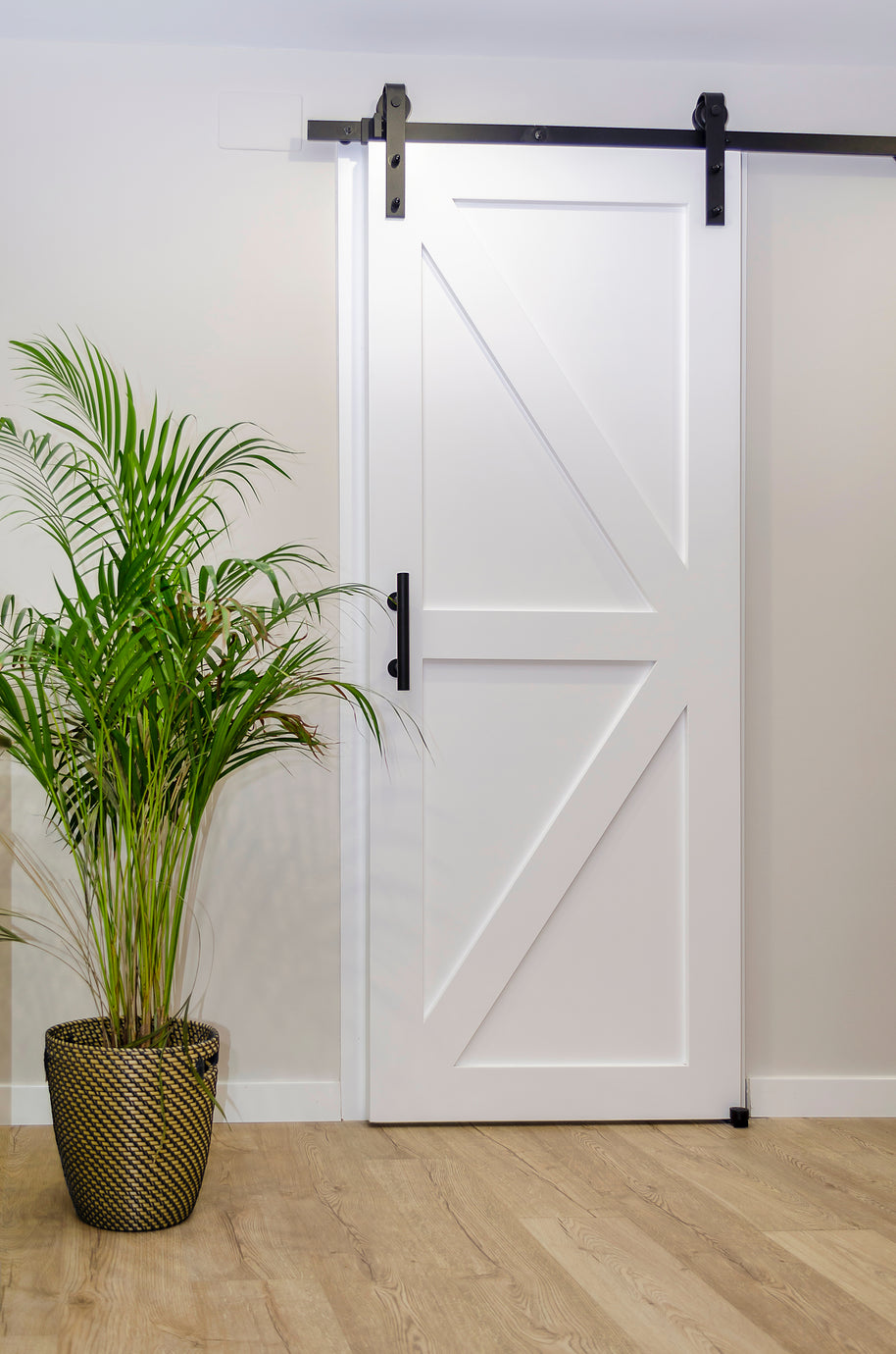 DURA-LIFT Matte Black Durable Single Door EZ-Sliding Steel Track Barn Door Hardware Kit-DLDB1