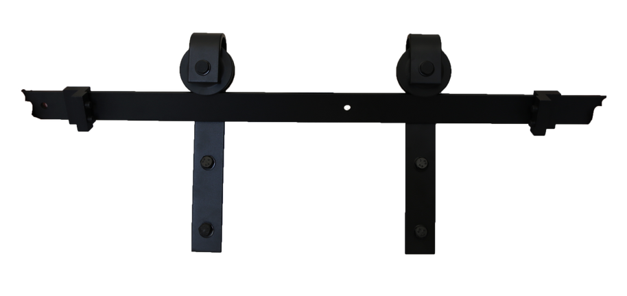 DURA-LIFT Matte Black Durable Single Door EZ-Sliding Steel Track Barn Door Hardware Kit-DLDB1