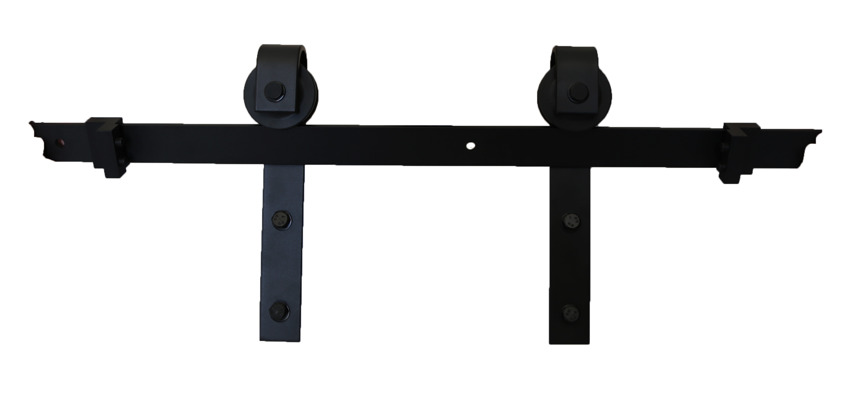 DURA-LIFT Matte Black Durable Single Door EZ-Sliding Steel Track Barn Door Hardware Kit-DLDB1