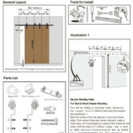 DURA-LIFT Matte Black Durable Single Door EZ-Sliding Steel Track Barn Door Hardware Kit-DLDB1