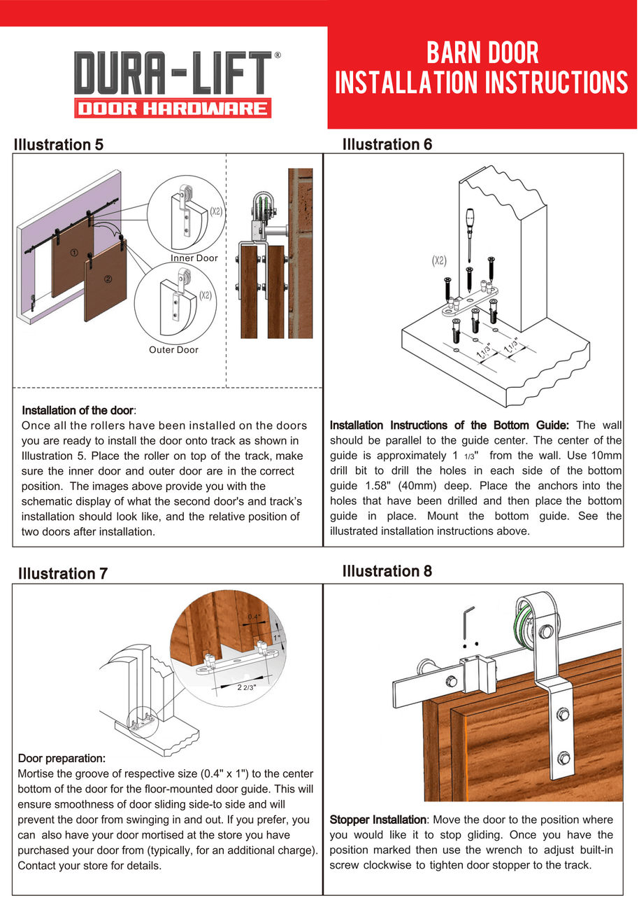 DURA-LIFT Matte Black Durable Single Door EZ-Sliding Steel Track Barn Door Hardware Kit-DLDB1