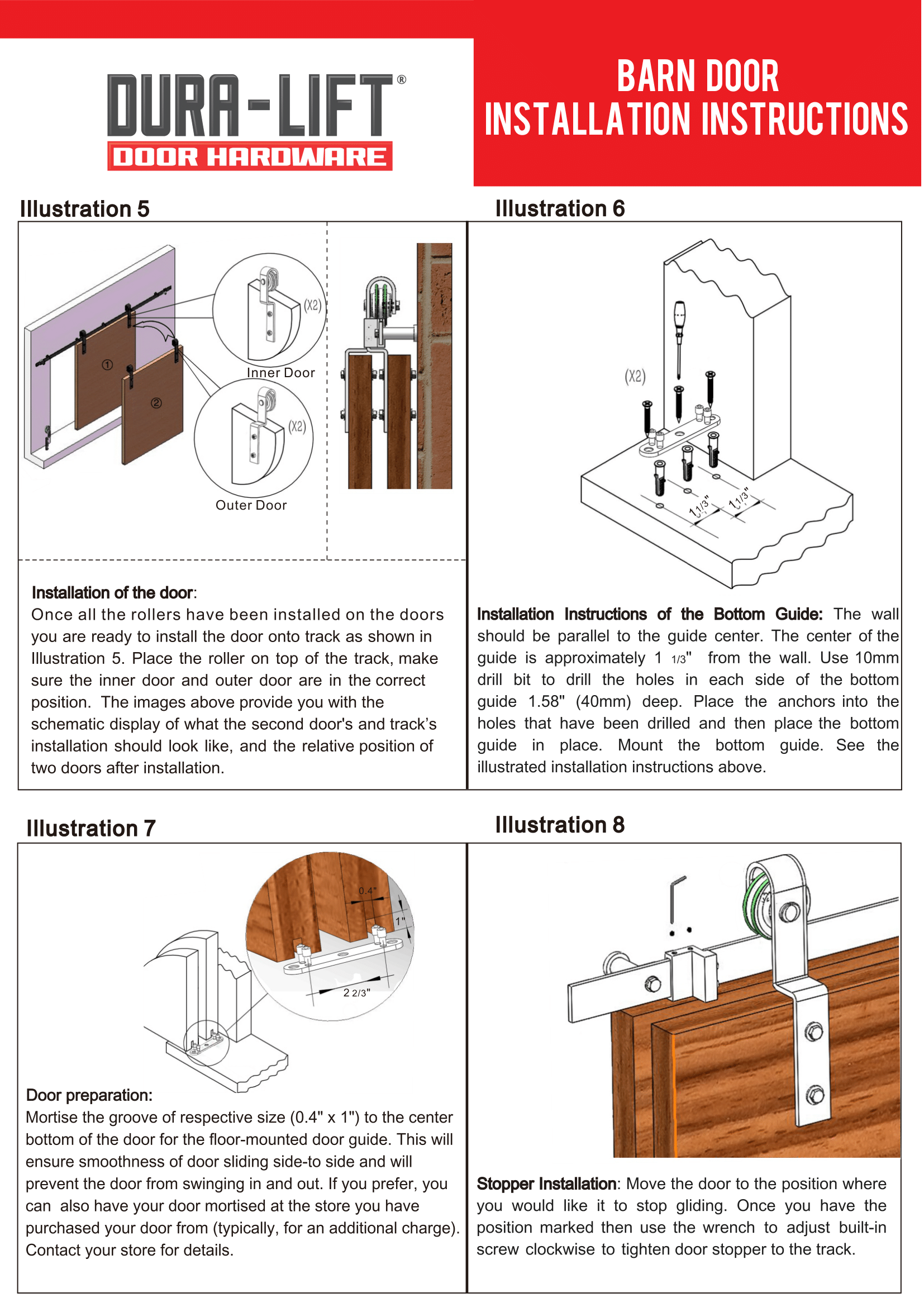 DURA-LIFT Matte Black Durable Single Door EZ-Sliding Steel Track Barn Door Hardware Kit-DLDB1