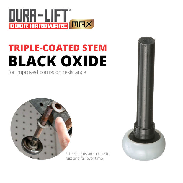 DURA-LIFT Sealed Box Truck Rollers 1" Nylon 608ZZ Bearing 2" Triple-Coated Stem (12-Pack)