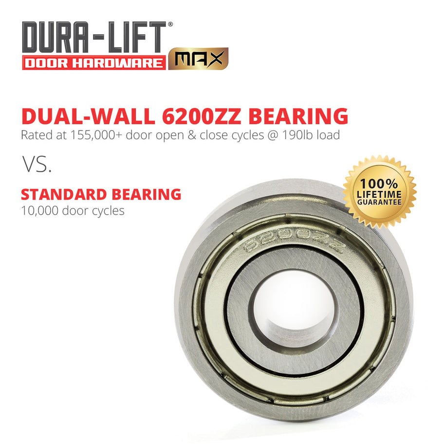 DURA-LIFT Ultra-Life Max 2 in. Nylon Garage Door Roller w/ Sealed 6200ZZ Bearing & 4-in. Stem