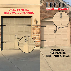 DURA-LIFT Ultra-Life Magnetic Decorative Carriage-Style Garage Door Hardware (4 Hinges, 2 Handles)