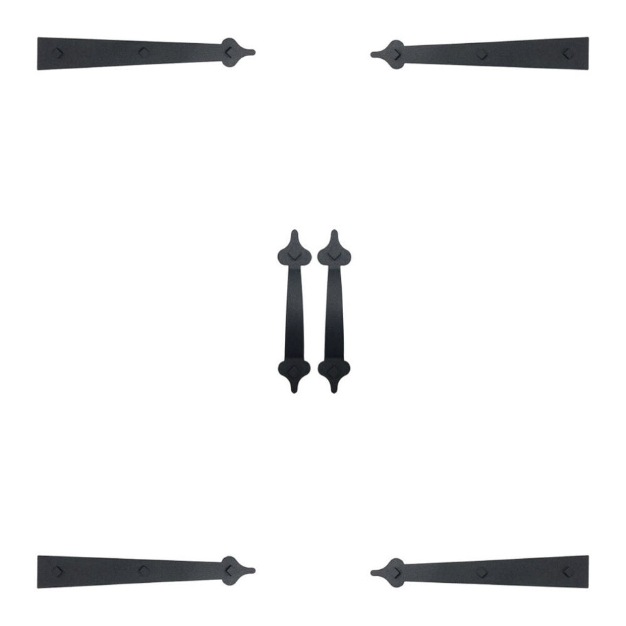 DURA-LIFT Ultra-Life Magnetic Decorative Carriage-Style Garage Door Hardware (4 Hinges, 2 Handles)