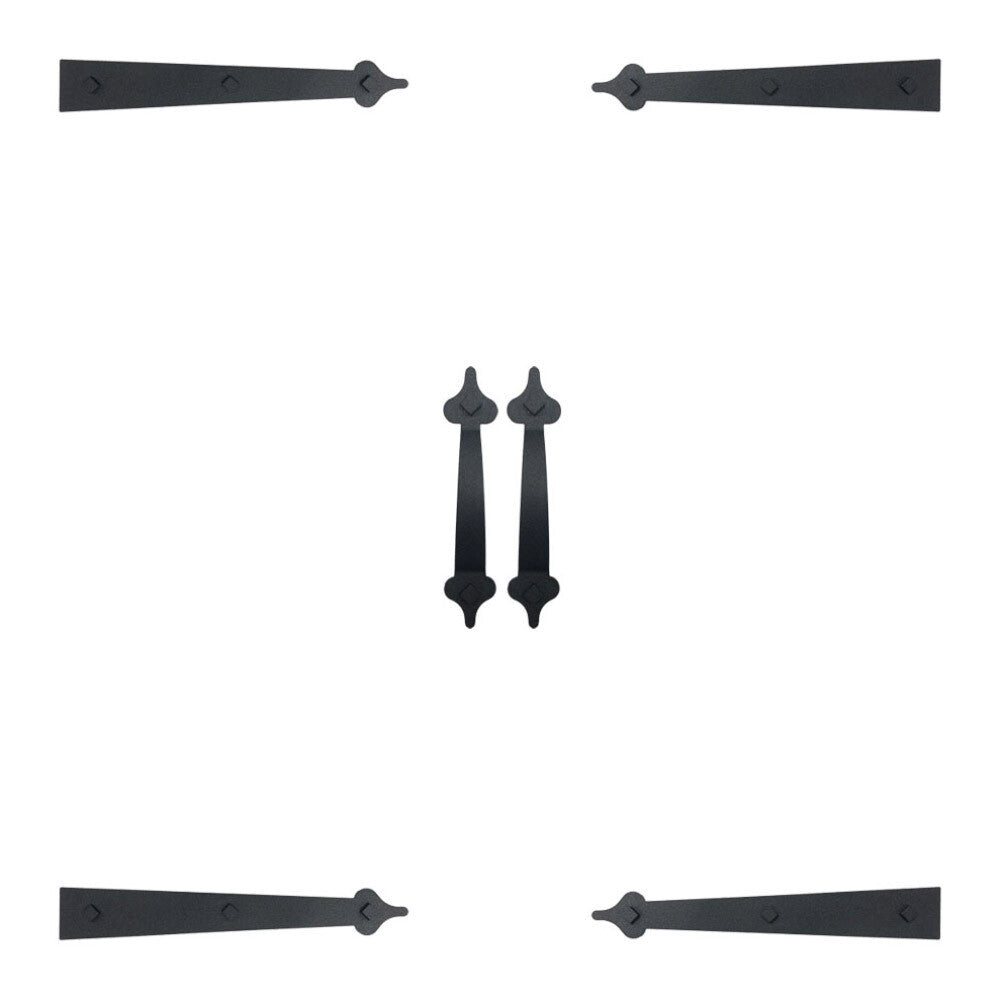 DURA-LIFT Ultra-Life Magnetic Decorative Carriage-Style Garage Door Hardware (4 Hinges, 2 Handles)