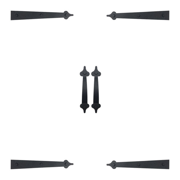 DURA-LIFT Ultra-Life Magnetic Decorative Carriage-Style Garage Door Hardware (4 Hinges, 2 Handles)