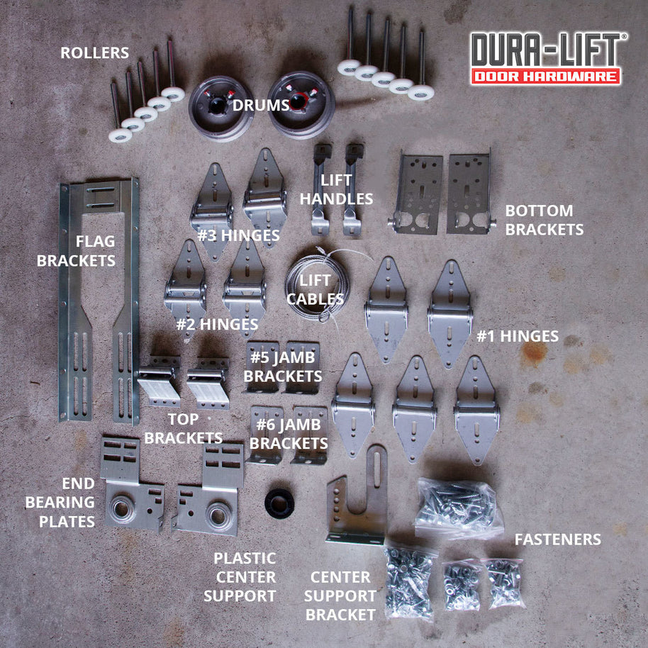 DURA-LIFT 8' x 7' Garage Door Premium Hardware Parts Installation Box-DLK8