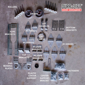 DURA-LIFT 8' x 7' Garage Door Premium Hardware Parts Installation Box