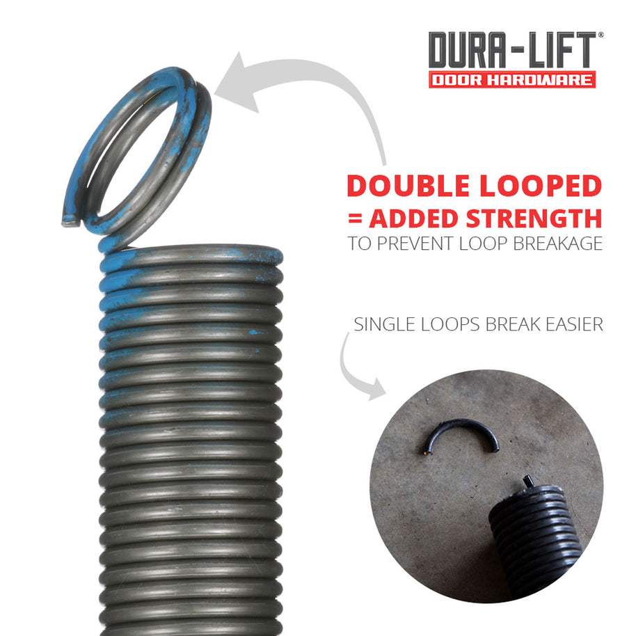 DURA-LIFT 140 lb Heavy-Duty Doubled-Looped Garage Door Extension Spring (2-Pack)-DLEBL140