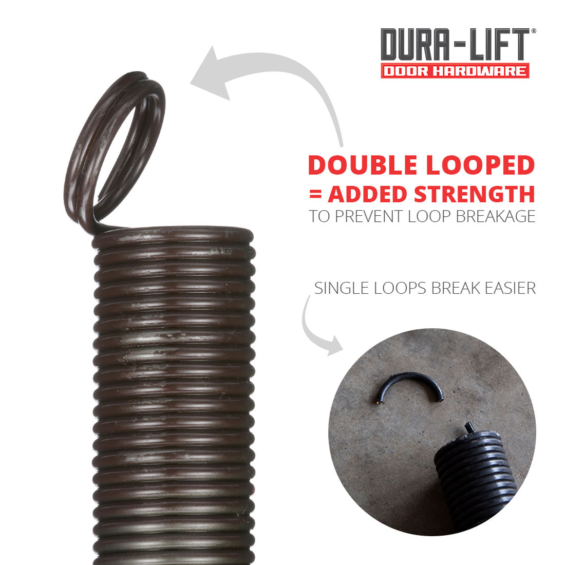 DURA-LIFT 160 lb Heavy-Duty Doubled-Looped Garage Door Extension Spring (2-Pack)-DLEBR160