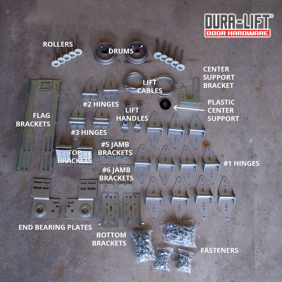 DURA-LIFT 16' x 7' Garage Door Premium Hardware Parts Installation Box-DLK16