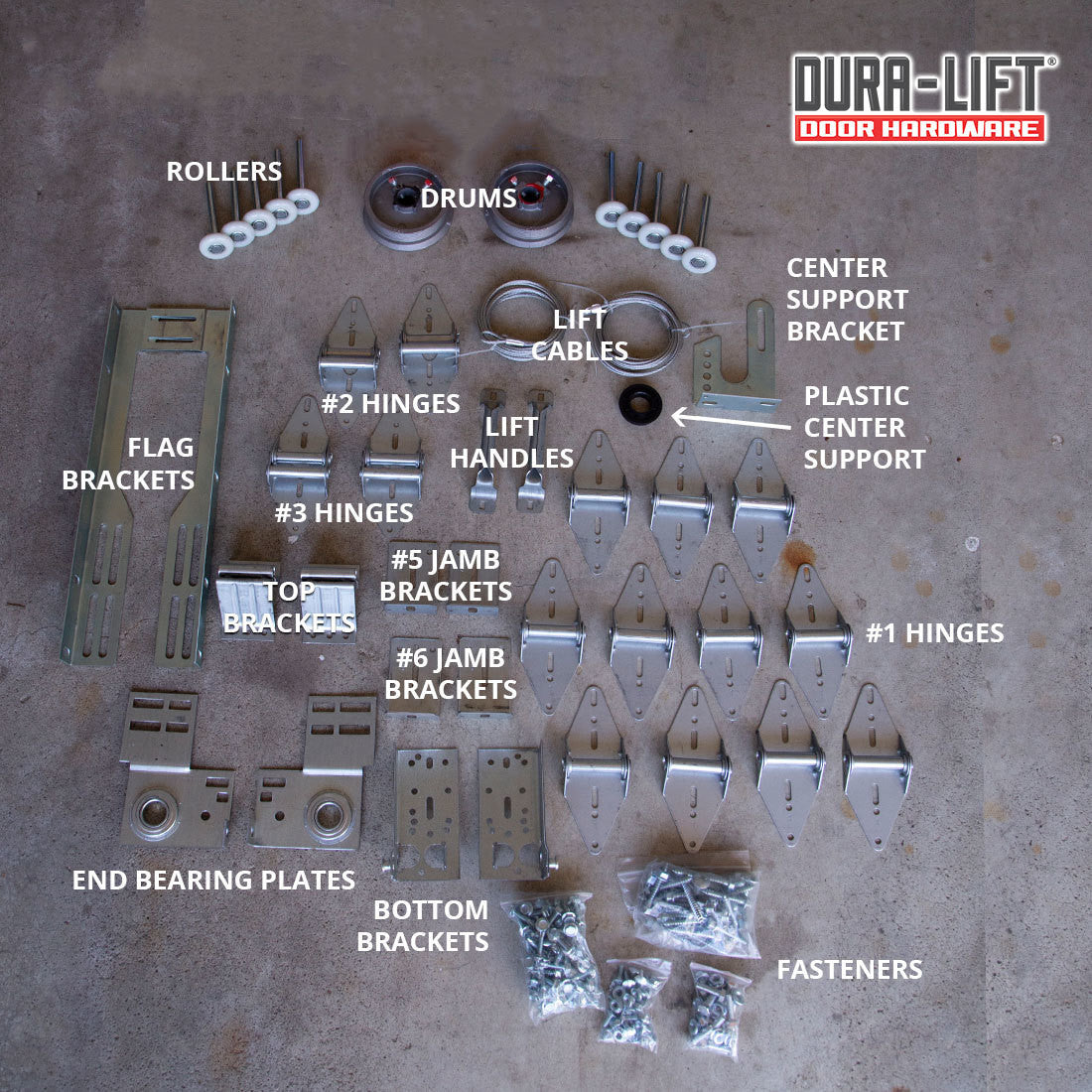 DURA-LIFT 16' x 7' Garage Door Premium Hardware Parts Installation Box-DLK16